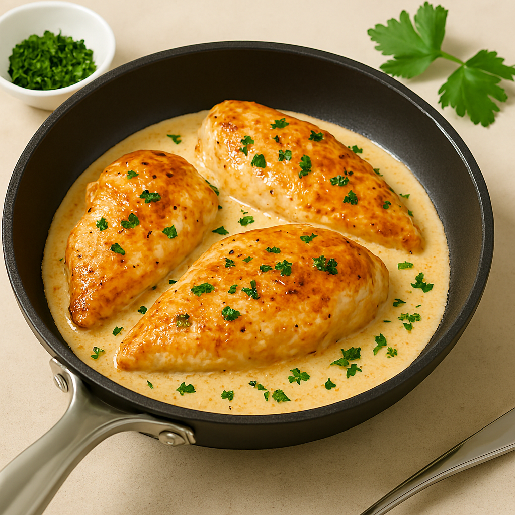 Hähnchenbrust in Sahnesauce