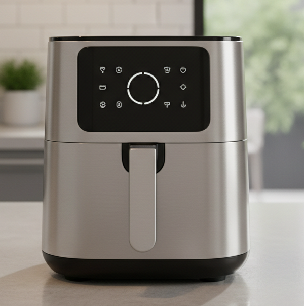 Airfryer Moderne Heißluftfritteuse auf Küchenarbeitsfläche